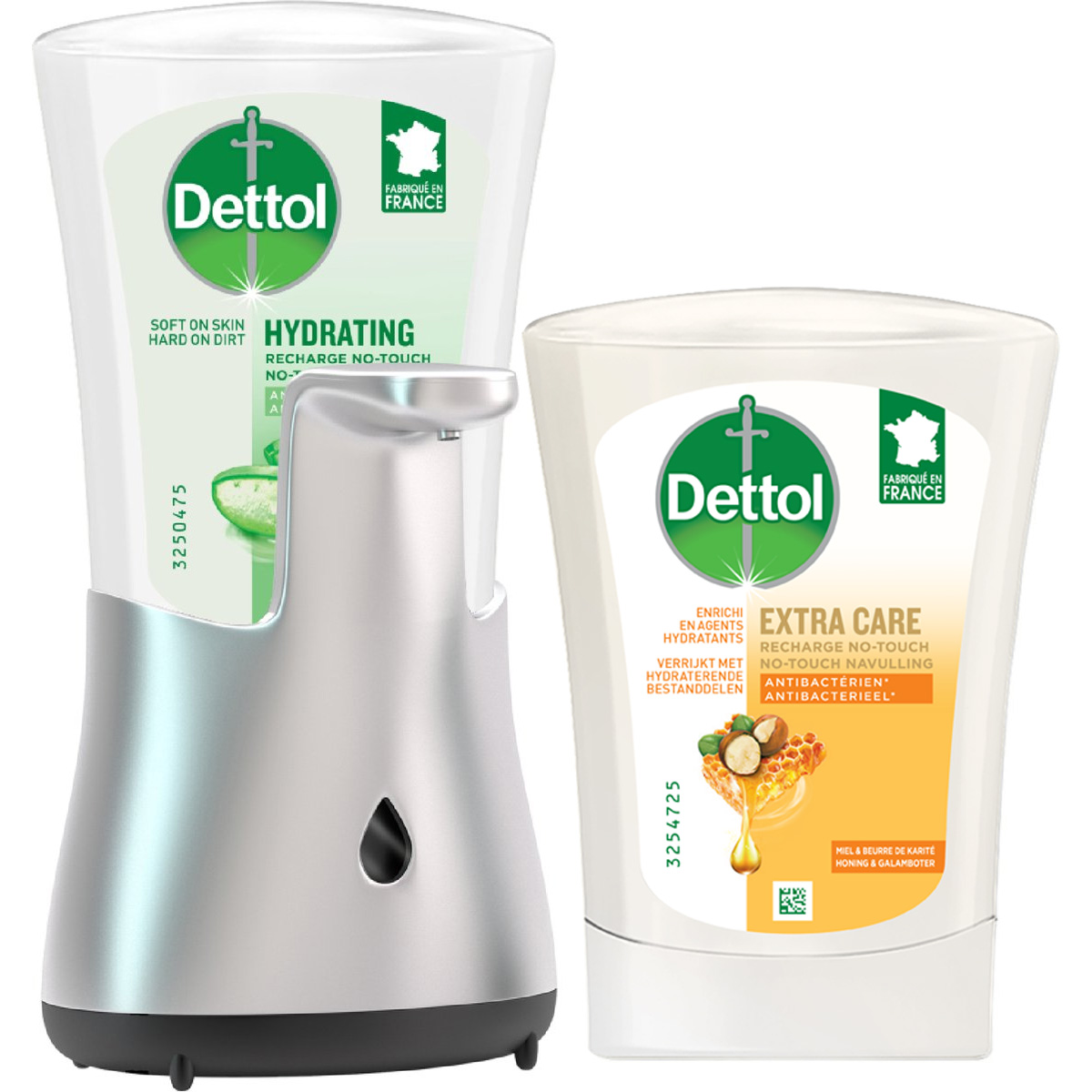 Dettol - No Touch Kit Aloe Vera - No-Touch Refill Extra Care Honey & Sheabutter 1x250ML - Voordeelverpakking