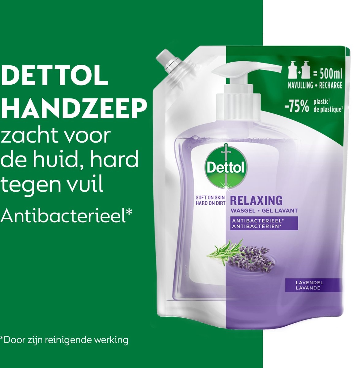 Dettol - Refill Relaxing Lavender 500ML - Relaxing Lavender 2x250ML - Voordeelverpakking
