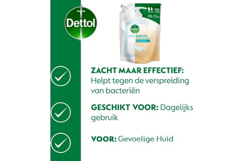 Dettol - Refill Sensitive 500ML - Sensitive 2x250ML - Voordeelverpaking