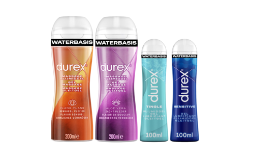 Durex - 3 Glijmiddelen en 1 Stimulerende gel - Voor Masturbation - Waterbasis – Massage 2in1 Ylang Ylang 200ml - Massage 2in1 Aloe Vera 200ml – Tingle 100ml - Orgasm Intense Stimulerende Glijmiddel 10ml - Voordeelverpakking