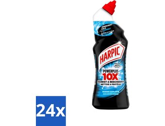 Harpic PowerPlus - Toiletreiniger - Gel - Marine Explosie - 750 ml - Voordeelverpakking - 24 stuks