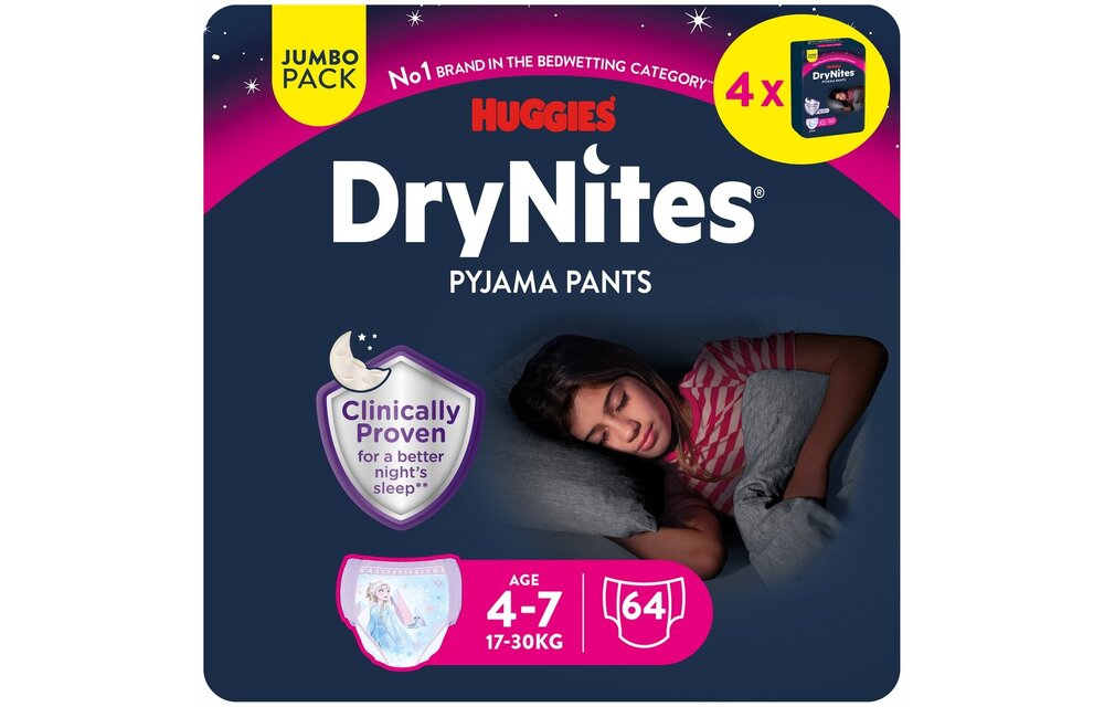 DRYNITES GIRL 4-7 JAAR 64 STUKS (4X16)