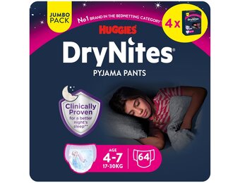 DRYNITES GIRL 4-7 JAAR 64 STUKS (4X16)