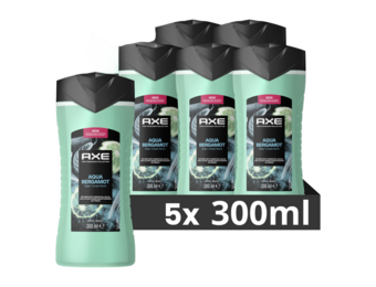 Axe Showergel Aqua Bergamot 300ML  - 5 Stuks - Voordeelverpakking
