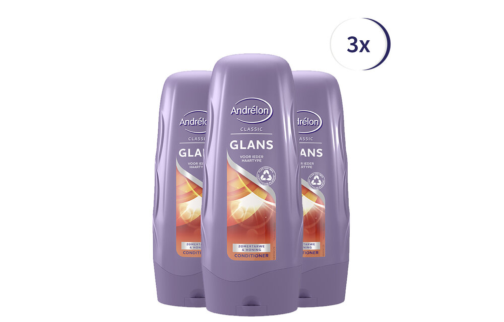 Andrélon Classic Glans Conditioner - 3 x 300 ml - Voordeelverpakking
