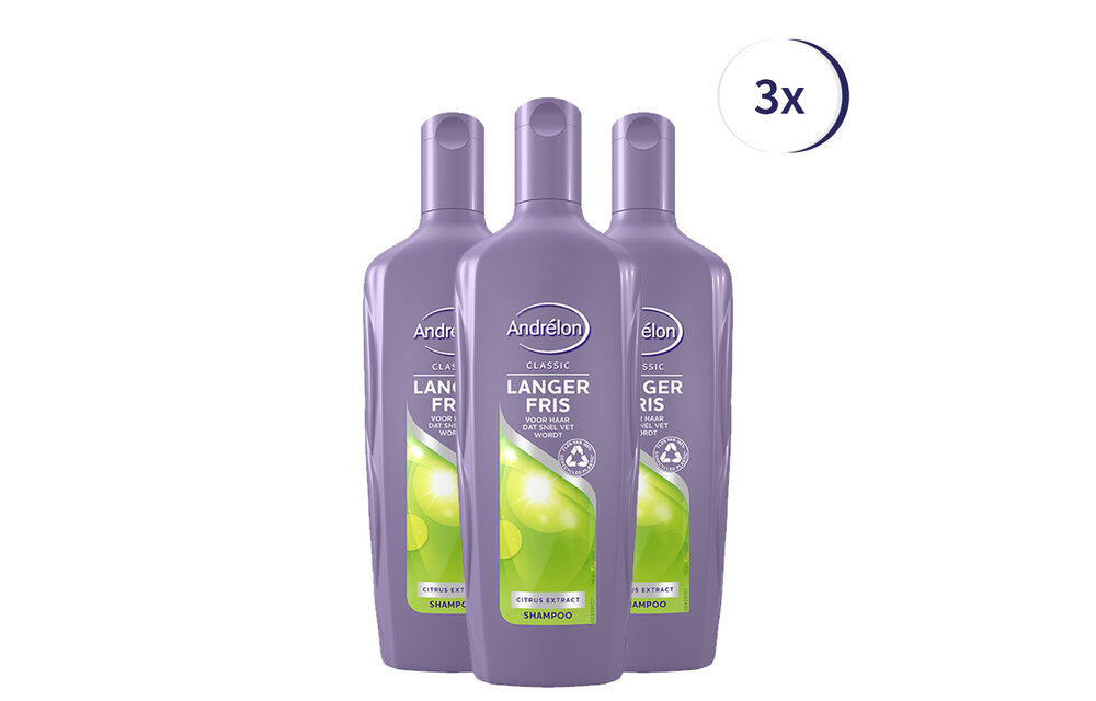 Andrélon Classic Langer Fris Shampoo - 3 x 300 ml - Voordeelverpakking