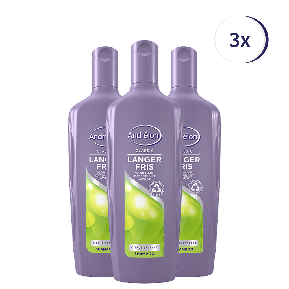 Andrélon Classic Langer Fris Shampoo - 3 x 300 ml - Voordeelverpakking