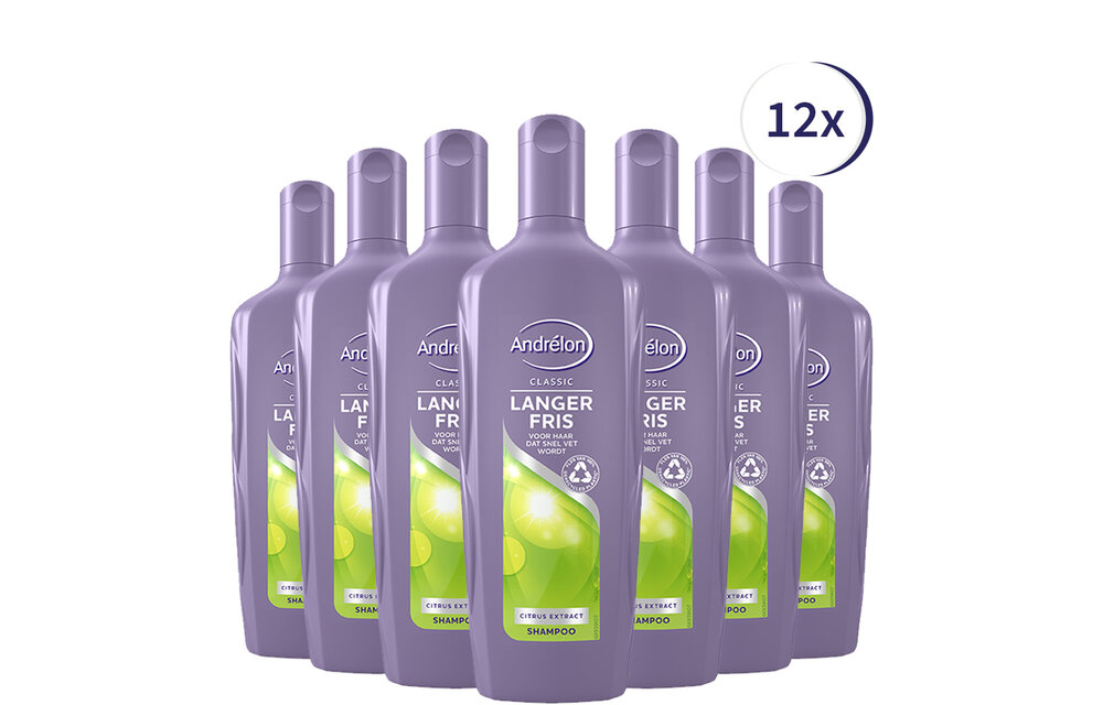 Andrélon Classic Langer Fris Shampoo - 12 x 300 ml - Voordeelverpakking