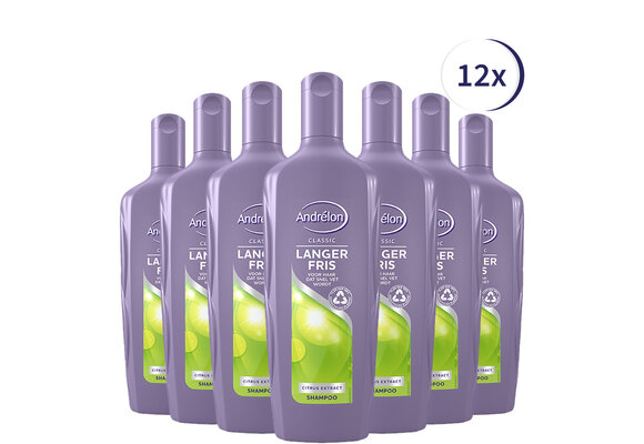 Andrélon Classic Langer Fris Shampoo - 12 x 300 ml - Voordeelverpakking