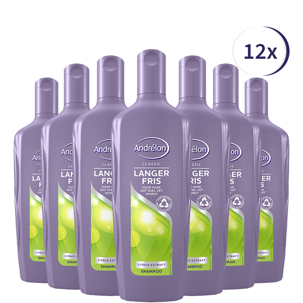 Andrélon Classic Langer Fris Shampoo - 12 x 300 ml - Voordeelverpakking