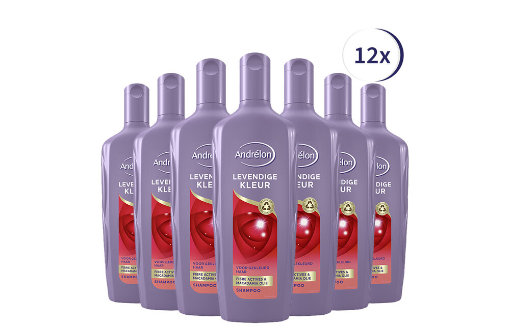 Andrélon Levendige Kleur Shampoo - 12 x 300 ml - Voordeelverpakking