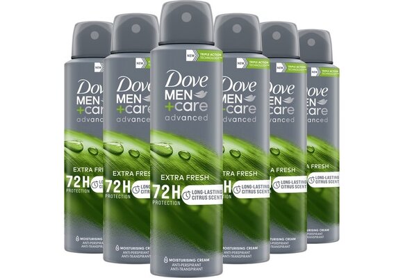 Dove Men+Care Advanced Anti-Transpirant Deodorant Spray - Extra Fresh - 6 x 150 ml - Voordeelverpakking
