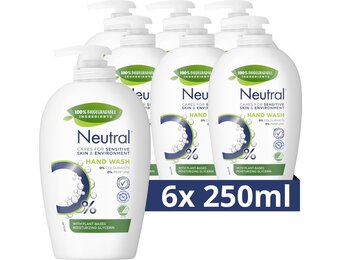 Neutral Vloeibare Handzeep Parfumvrij - 6 x 250 ml - Voordeelverpakking