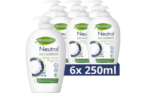 Neutral Vloeibare Handzeep Parfumvrij - 6 x 250 ml - Voordeelverpakking