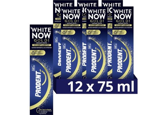 Prodent White Now Tandpasta - Gold - 12 x 75 ml - Voordeelverpakking