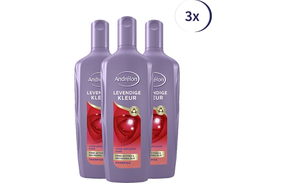 Andrélon Levendige Kleur Shampoo - 3 x 300 ml - Voordeelverpakking