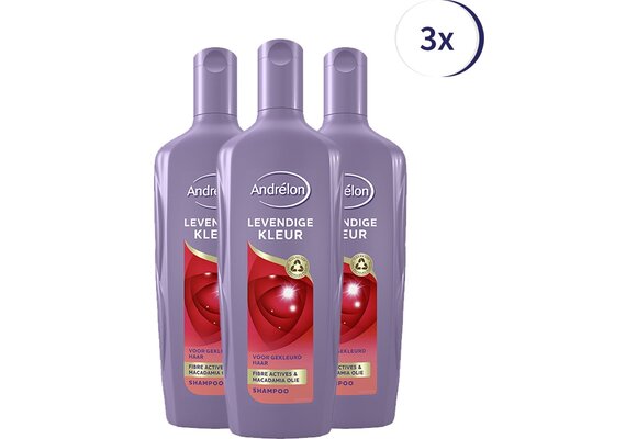 Andrélon Levendige Kleur Shampoo - 3 x 300 ml - Voordeelverpakking
