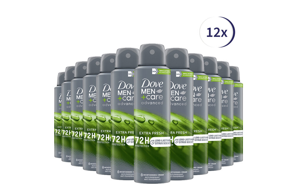 Dove Men+Care - Deodorant - Spray - Extra Fresh - 150ml x 12