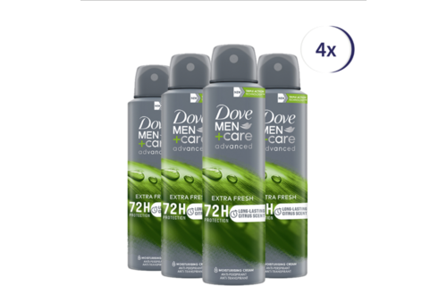 Dove Men+Care - Deodorant - Spray - Extra Fresh - 150ml x 4