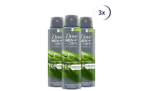 Dove Men+Care - Deodorant - Spray - Extra Fresh - 150ml x 3