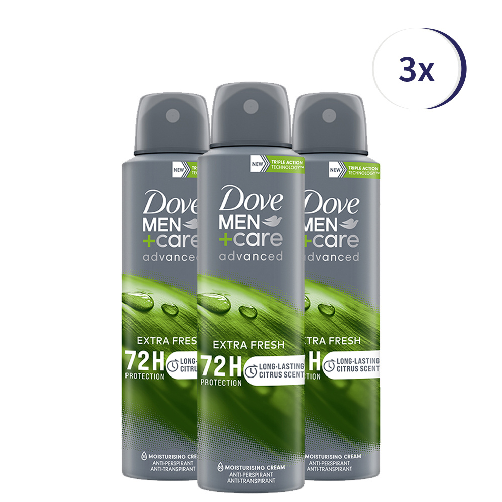 Dove Men+Care - Deodorant - Spray - Extra Fresh - 150ml x 3