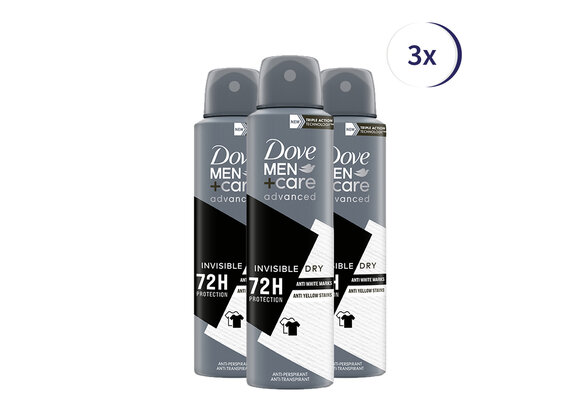 Dove Men+Care Deodorant Spray Invisible Dry - Voordeelverpakking 3 x 150 ml