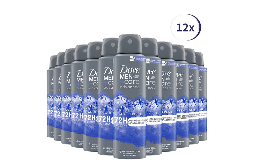 Dove Men+Care Cool Fresh Deodorant - 12 x 150 ml - Voordeelverpakking