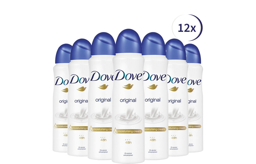 Dove Original Anti-transpirant Spray -12 x 150 ml - Voordeelverpakking