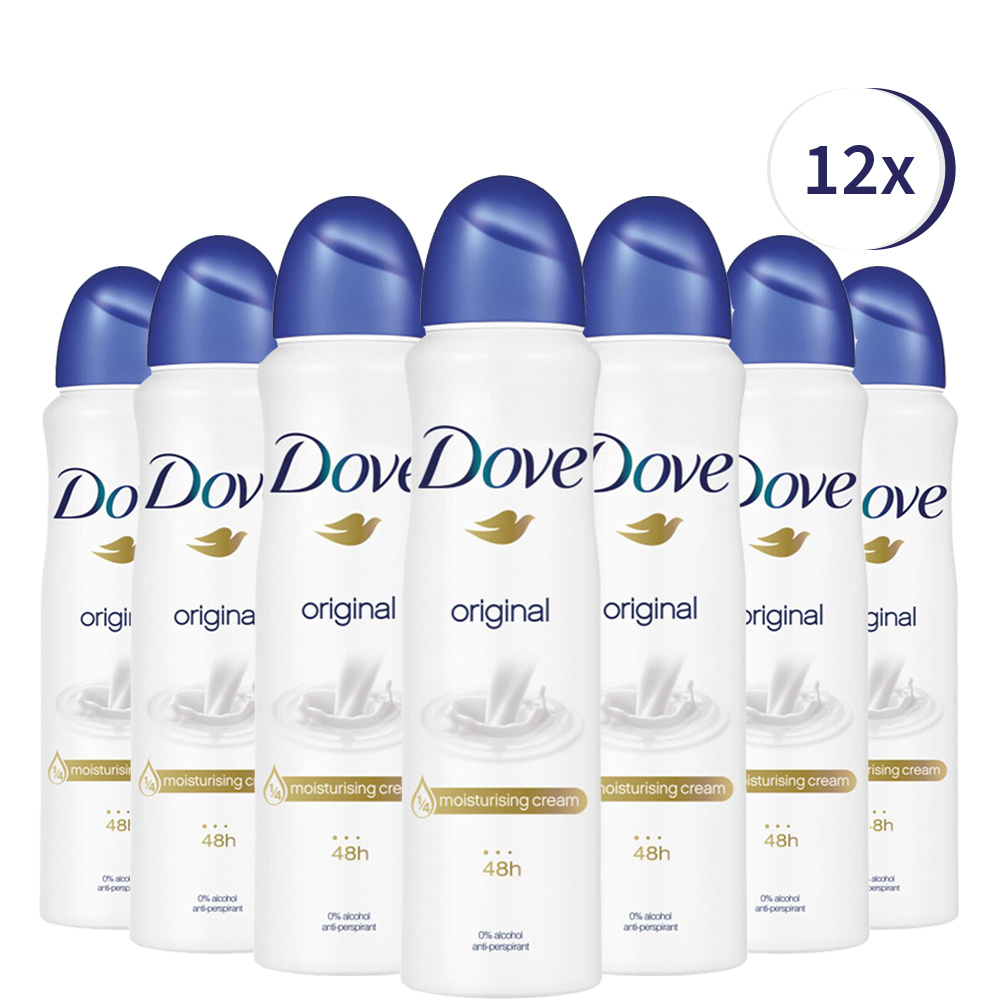 Dove Original Anti-transpirant Spray -12 x 150 ml - Voordeelverpakking
