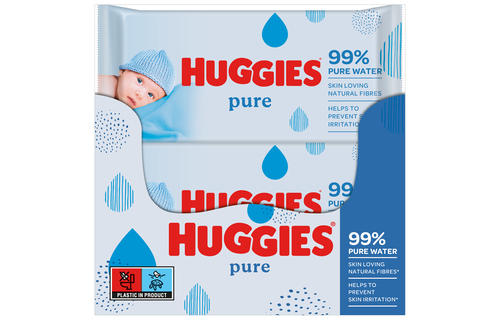Huggies billendoekjes - Pure 99% water - 18 x 56 stuks - 1008 doekjes - voordeelverpakking