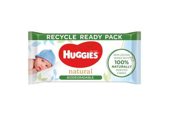 Huggies billendoekjes - 100% plasticvrij - biologisch afbreekbaar - 12 x 48 stuks - 576 doekjes