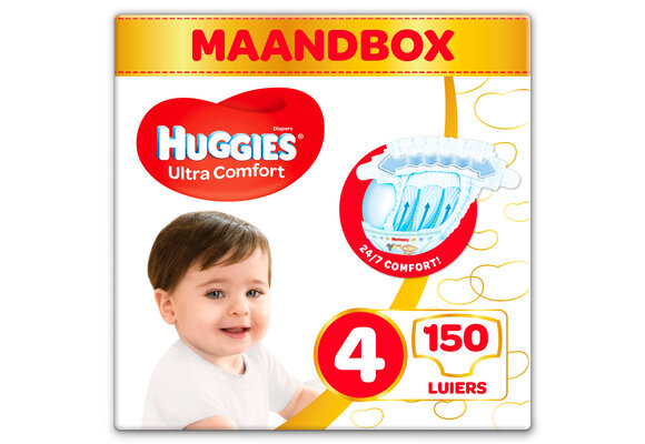 Huggies luiers - Maat 4 (7 tot 18 kg) - 150 stuks - Voordeelverpakking