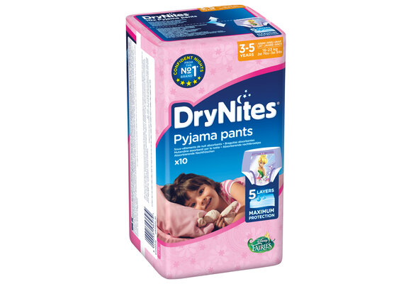 DryNites luierbroekjes - meisjes - 3 tot 5 jaar (16 - 23 kg) - 30 stuks - voordeelverpakking