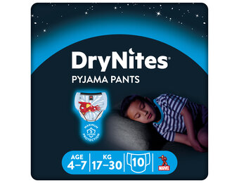 DryNites luierbroekjes - jongens - 4 tot 7 jaar (17 - 30 kg) - 30 stuks - voordeelverpakking