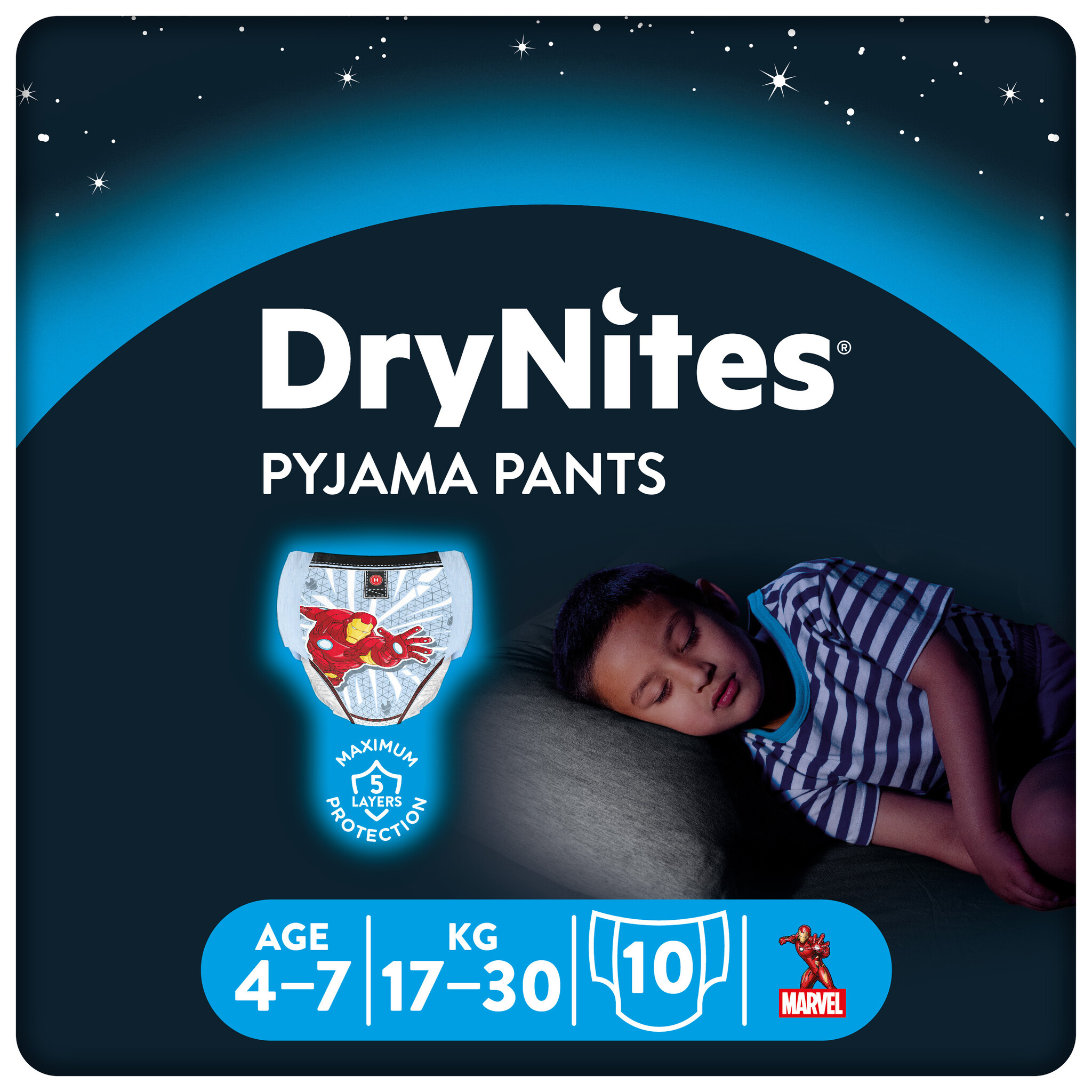 DryNites luierbroekjes - jongens - 4 tot 7 jaar (17 - 30 kg) - 30 stuks - voordeelverpakking