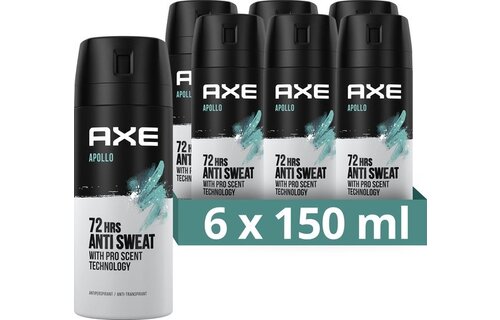 AXE Anti-transpirant Spray - Apollo - 6 x 150 ml - Voordeelverpakking