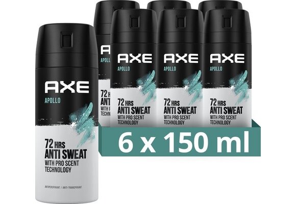 AXE Anti-transpirant Spray - Apollo - 6 x 150 ml - Voordeelverpakking