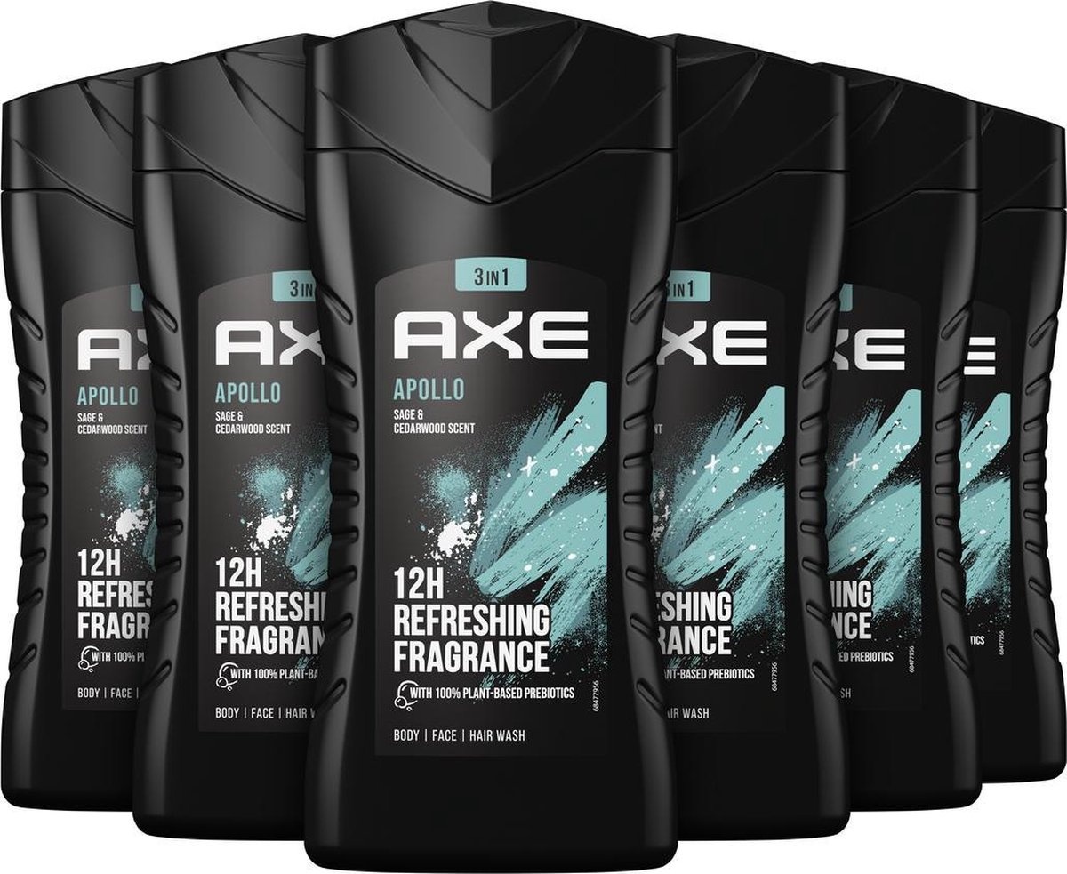 Axe 3-in-1 Douchegel - Apollo - 6 x 250 ml - Voordeelverpakking