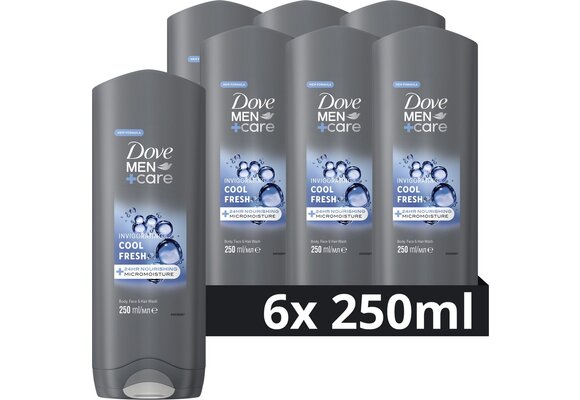 Dove Men+Care Cool Fresh 3-in-1 Douchegel - 6 x 250 ml - Voordeelverpakking