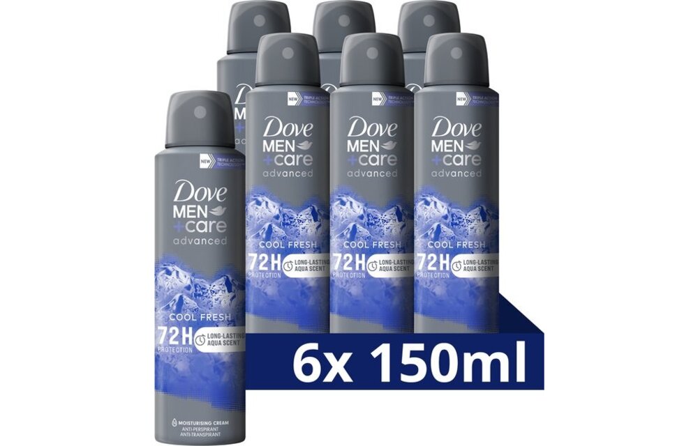 Dove Men+Care Advanced Anti-Transpirant Deodorant Spray - Cool Fresh - 6 x 150 ml - Voordeelverpakking