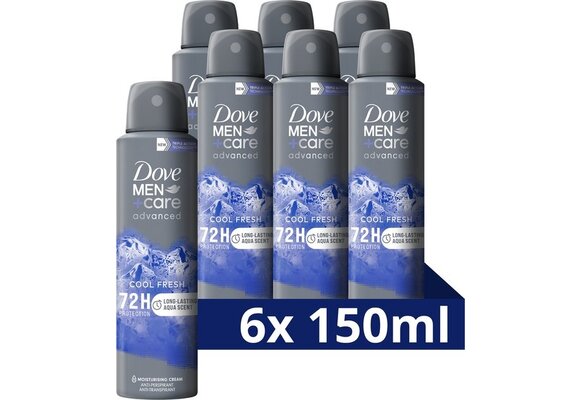 Dove Men+Care Advanced Anti-Transpirant Deodorant Spray - Cool Fresh - 6 x 150 ml - Voordeelverpakking