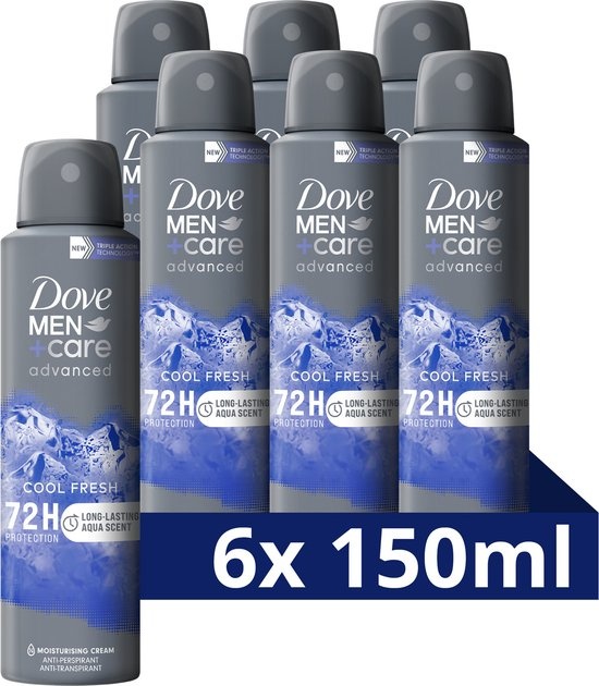 Dove Men+Care Advanced Anti-Transpirant Deodorant Spray - Cool Fresh - 6 x 150 ml - Voordeelverpakking