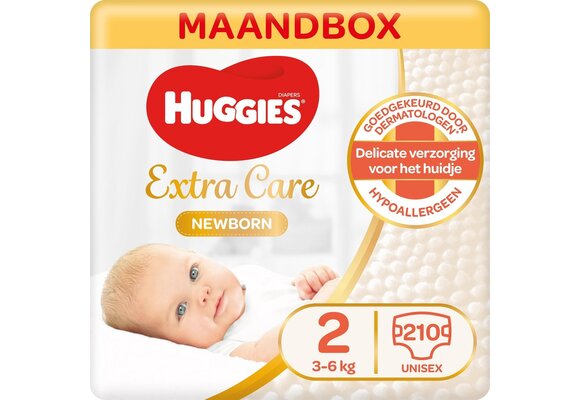 Huggies luiers - Maat 2 (3 tot 6 kg) - 210 stuks - Newborn - Voordeelverpakking