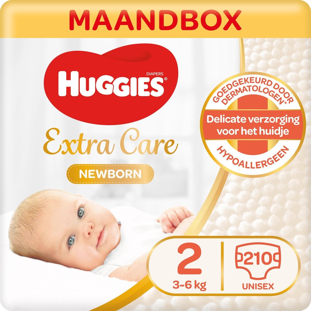 Huggies luiers - Maat 2 (3 tot 6 kg) - 210 stuks - Newborn - Voordeelverpakking
