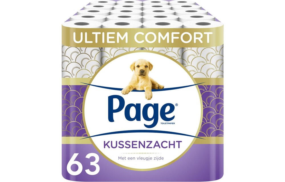 Page toiletpapier - Kussenzacht wc papier - 63 rollen (9-rol x7)