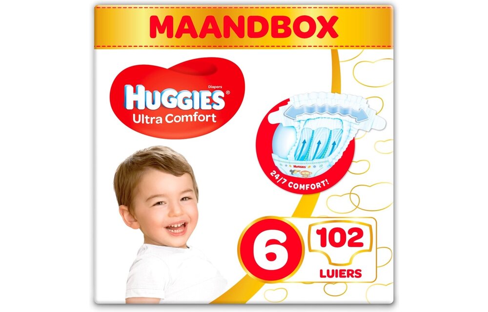 Huggies luiers - Maat 6 (15 tot 30 kg) - 102 stuks - Voordeelverpakking