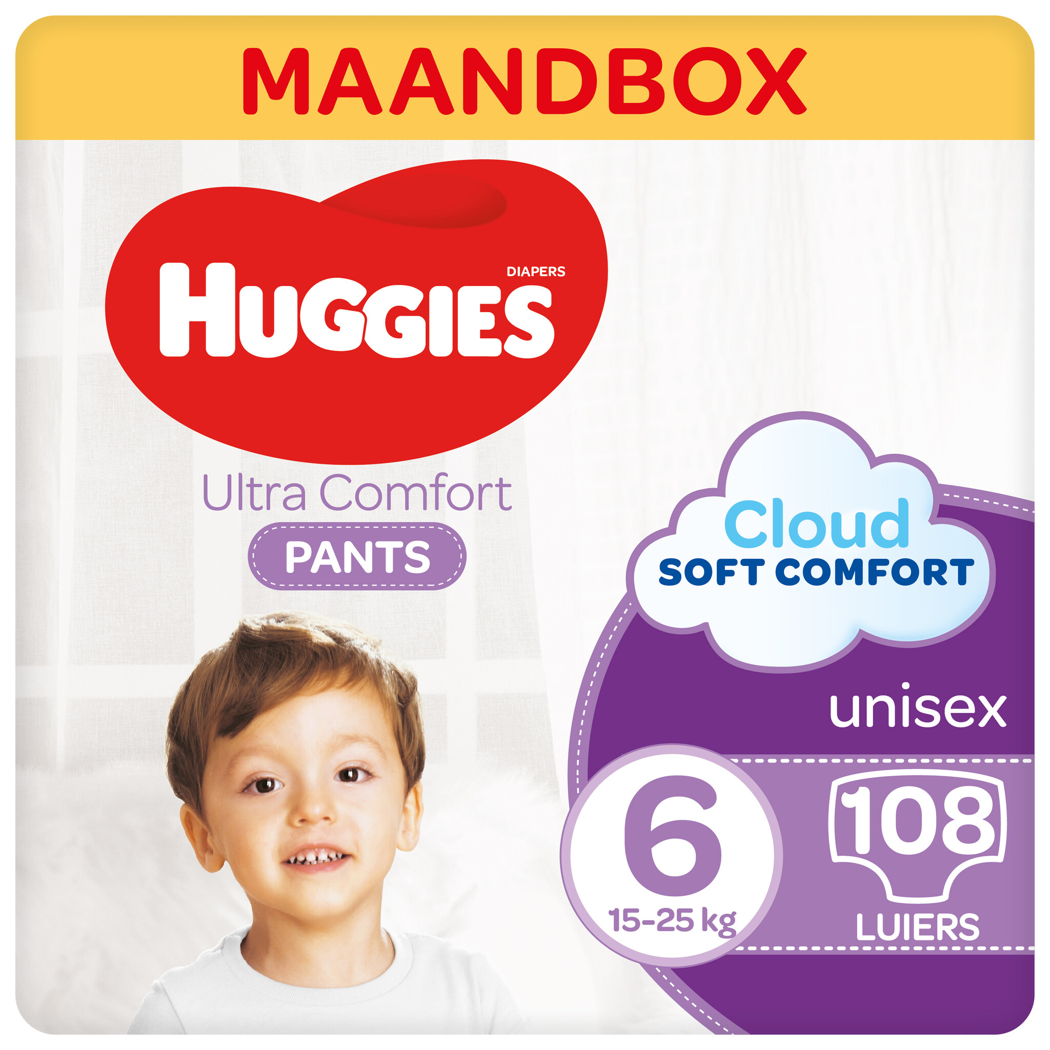 Huggies Luierbroekjes - maat 6 (15 tot 25 kg) - Ultra Comfort - unisex -  108 stuks - Maandbox