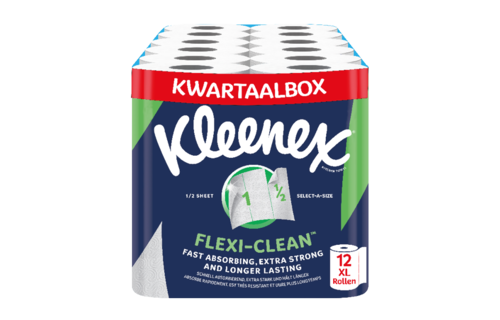 Kleenex keukenpapier - Keukenrol Flexi Clean - 12 Maxi XL rollen - Voordeelverpakking