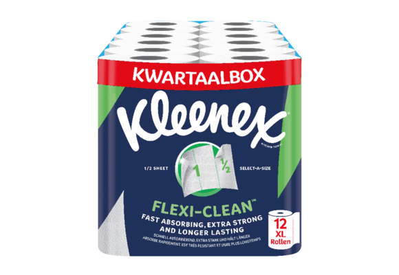 Kleenex keukenpapier - Keukenrol Flexi Clean - 12 Maxi XL rollen - Voordeelverpakking