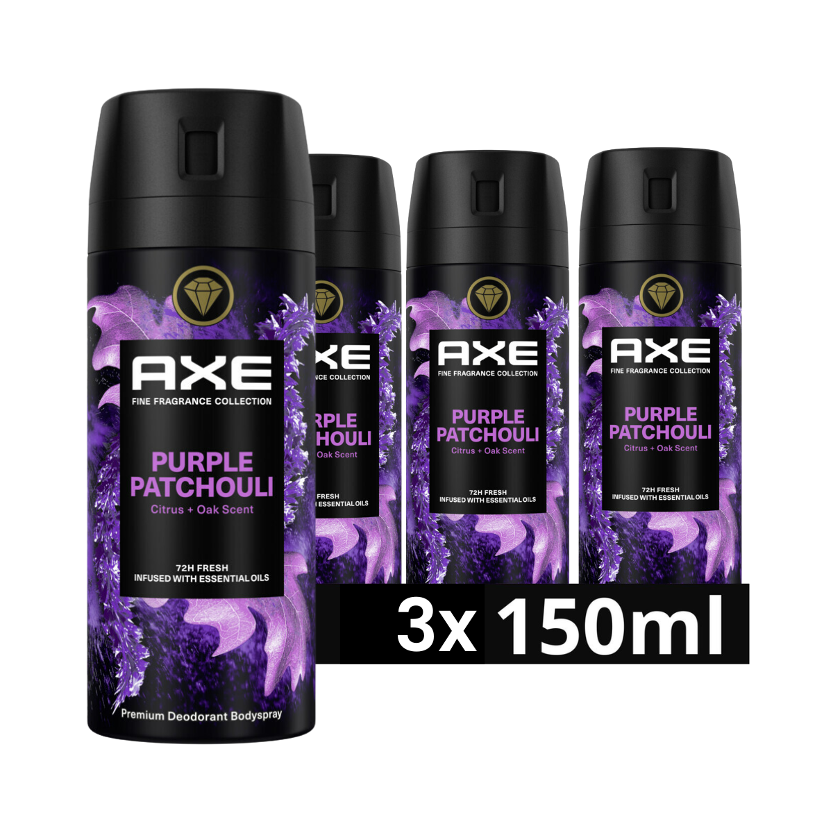 Axe Fine Fragrance BS Purple Patchouli 150ml 3x